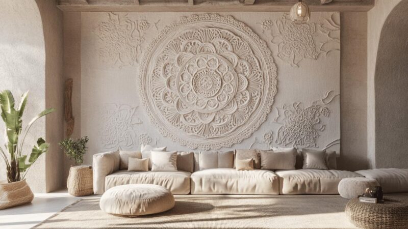 5 façons d’incorporer une tenture murale mandala dans un décor minimaliste